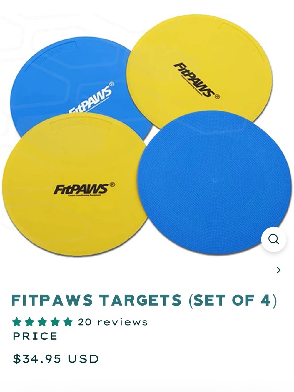 Fitpaws Targets - Blue & Yellow (Set of 4)